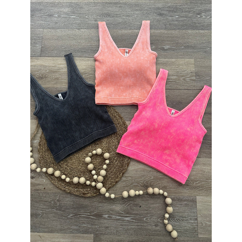 Ribbed Cropped {Padded} + Bralette/Tank Top