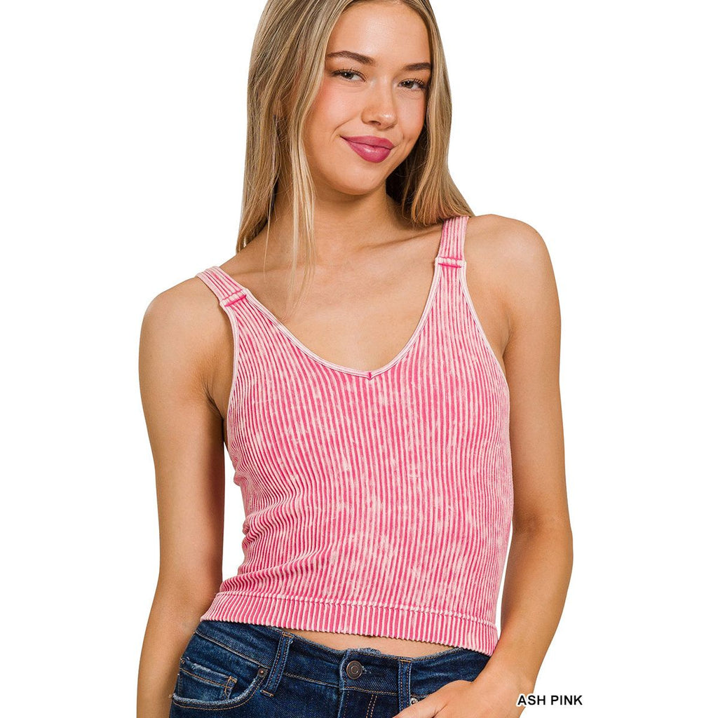 FLIRTY : Must Have Stone Washed Padded + Tank Top