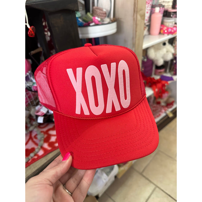 XOXO + Red Trucker Hat