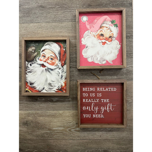 Pink Santa + Sign