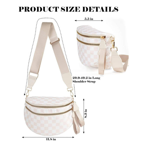 Oxford Cloth Crossbody Bag : Beige
