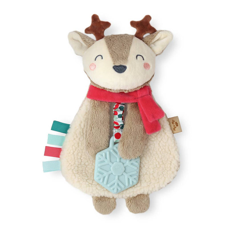 Holiday Itzy Lovey™ Plush + Teether Toy: Pink Reindeer