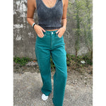 RFM Chloe Cropped Wide Leg + Blue Teal