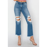 Spring Blooms + Risen Mid-Rise Crop Flared Jeans