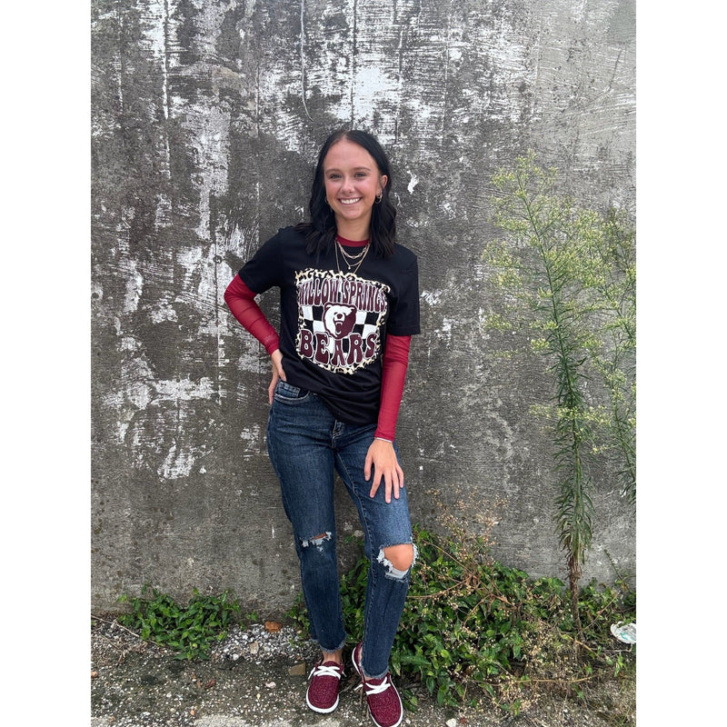 Maroon Mesh + Top