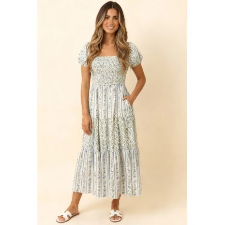 white dance dress Vintage Floral Greta Dress
