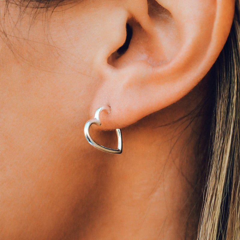 Heart Hoop SILVER + earrings