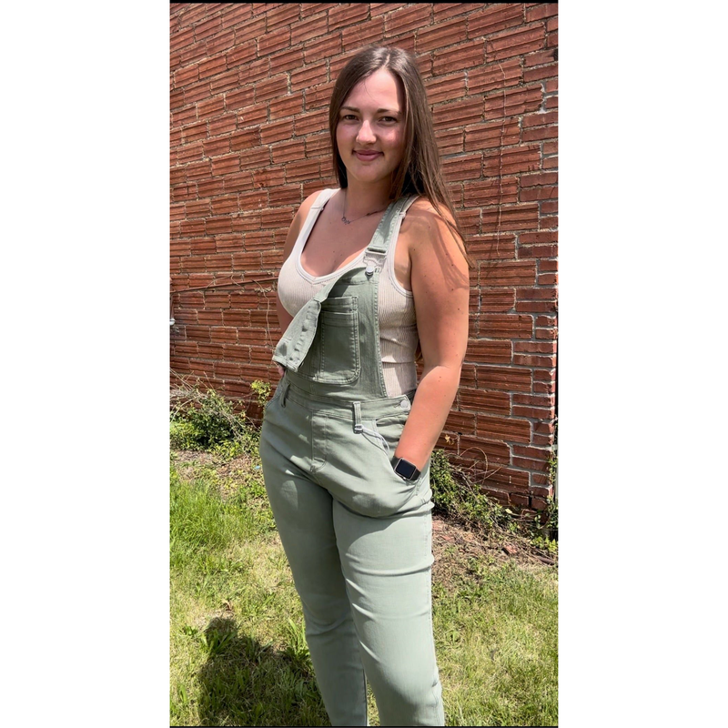 Sage Green + Judy Blue Overalls