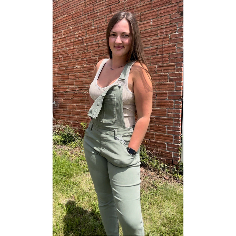 Sage Green + Judy Blue Overalls