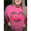 Checkered XOXO + Hot Pink Tee