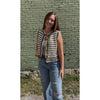 Olive Sweater + Striped Vest