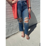 Spring Blooms + Risen Mid-Rise Crop Flared Jeans