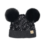 C.C Beanie BABY Double Pom Sequin Beanie