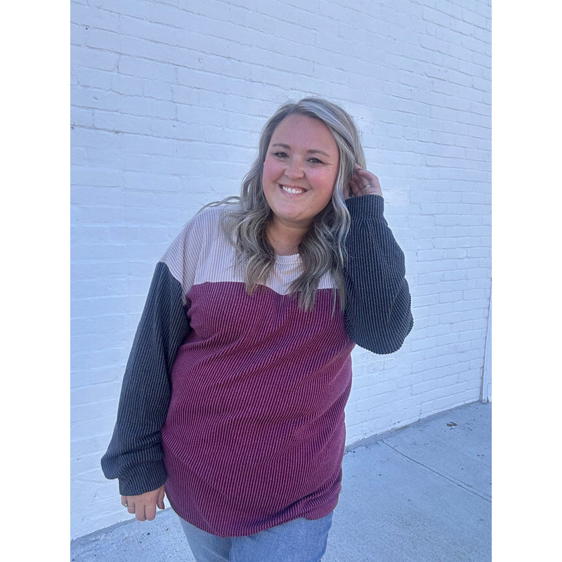 PLUS : Burgundy Ribbed + Top