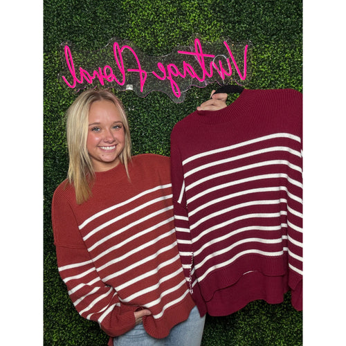 Inside Out Striped Oversized Sweater