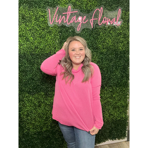 BLK SAT. - Raised Ribbed Top CURVY