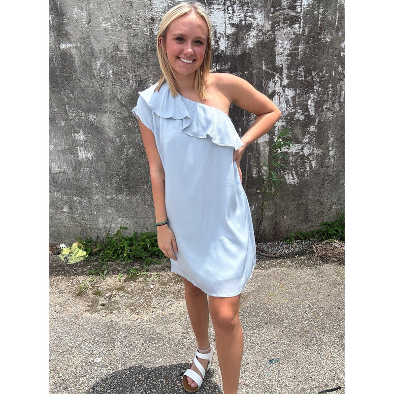 Light Blue + One Shoulder Dress M Light Blue + One Shoulder Dress M