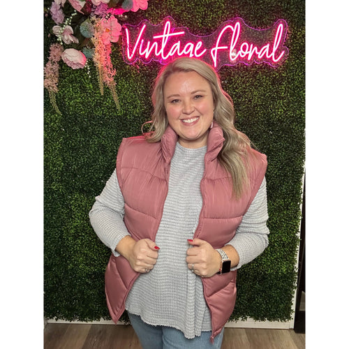 Mauve + Puffer Vest