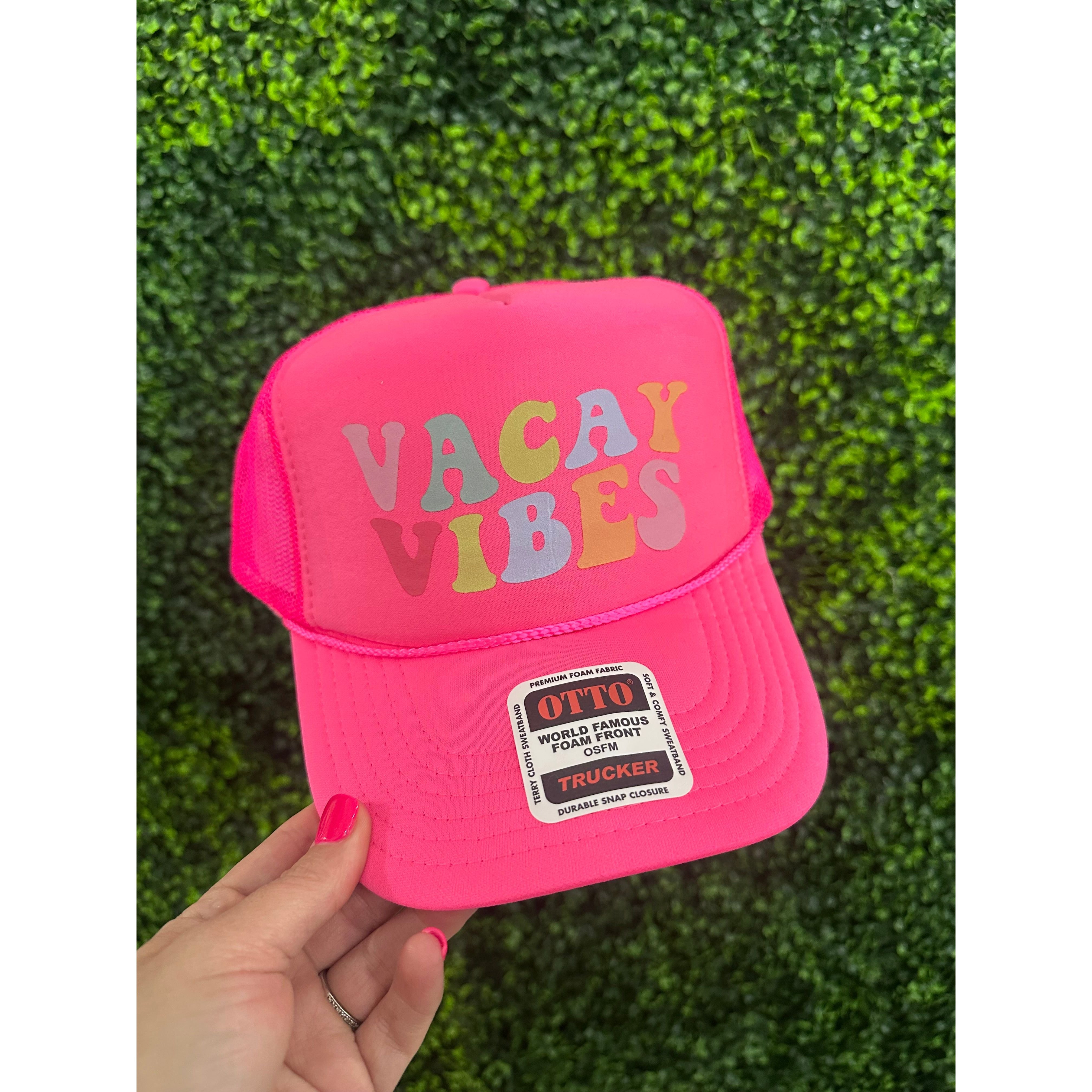 Colorful Vacay Vibes + Neon Pink Hat | Vintage Floral display picture 1