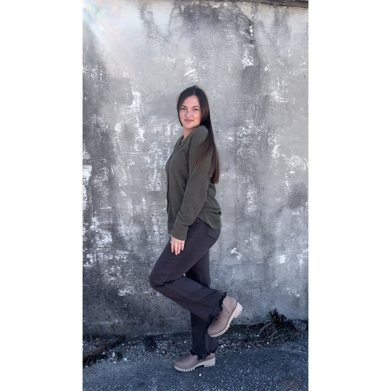 Olive Waffle Knit + Top