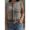 Olive Sweater + Striped Vest
