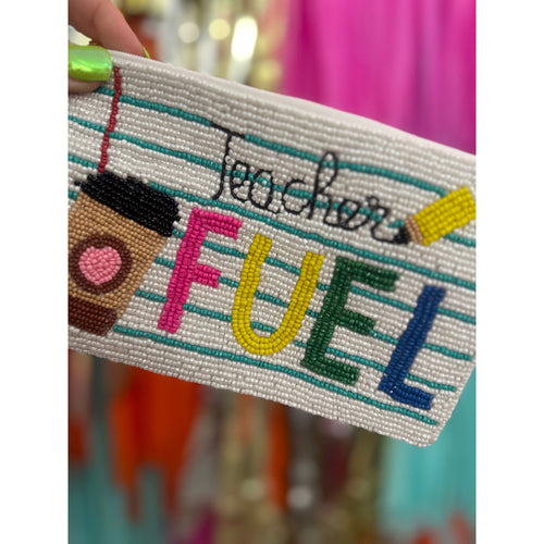 Teacher Fuel Beaded + Coin Pouch