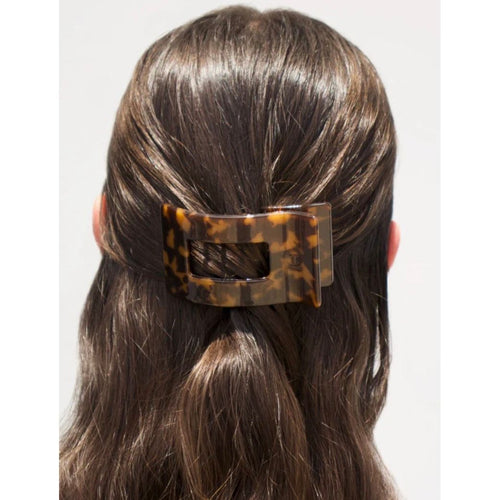 Tortoise Flat Rectangle Teleties Hair Clip