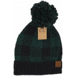 C.C Beanie Plaid Beanie w/Pom