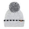 C.C Beanie Neutral Horizontal Striped Cuffed Pom Beanie