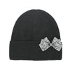 C.C Beanie Rhinestone Bow Cuff Beanie