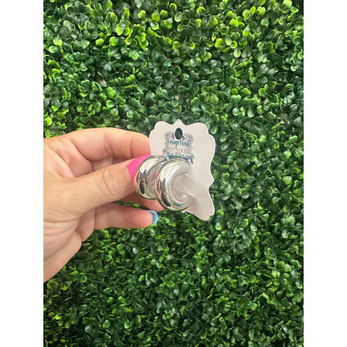 Silver Chunky 80's + Earrings