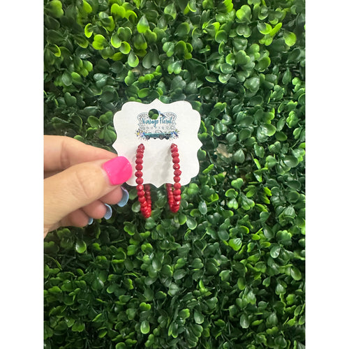 Burgundy Beaded + Earrings