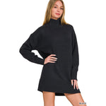 Black Turtle Neck + Sweater Dress