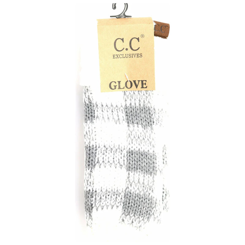 C.C Beanie Mitten Plaid Gloves