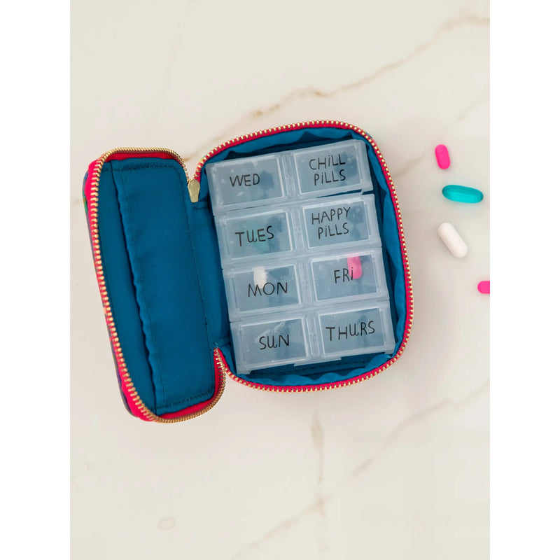 Natural Life Pill Case - Daily -  Pink Neon Green