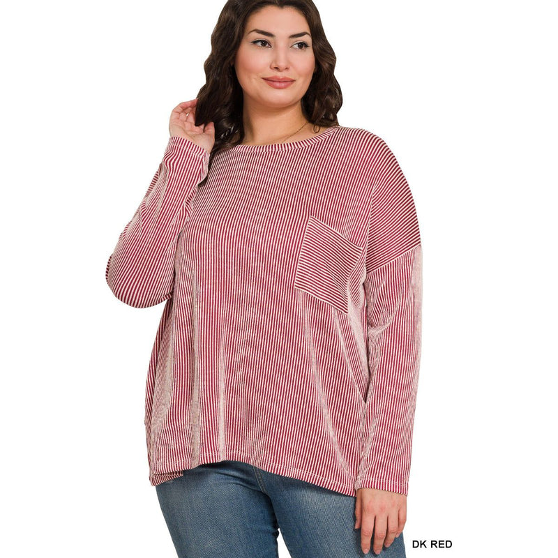 CURVY : Ribbed Long Sleeve {Oversized} + Top