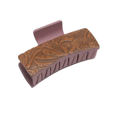 Sunset Sunflower Claw Clip on Hand-Tooled : Myra