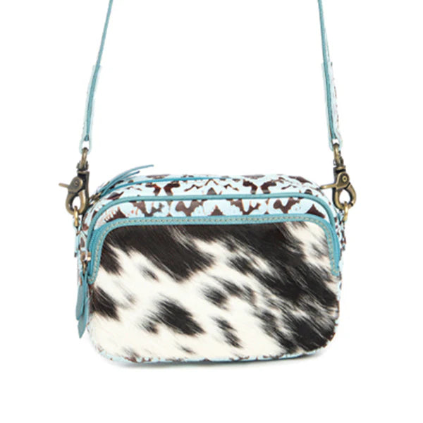 Myra : Tilla's Mine Trail Shoulder Bag in Turquoise & Black