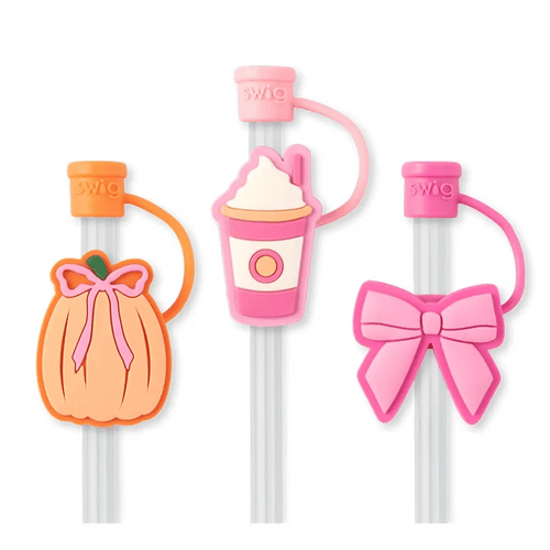 Pumpkins & Bows Straw Topper Set : Swig