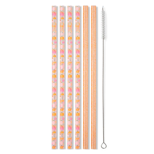 Pumpkins & Bows Reusable Straw Set (Tall) Swig