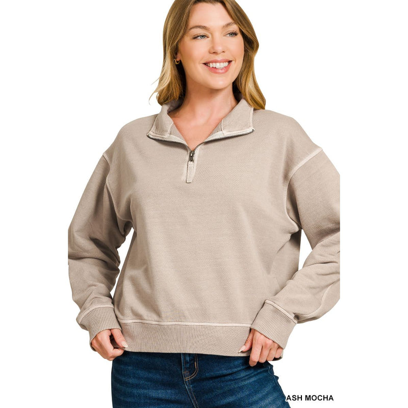 BEST SELLER + Washed 1/4 Zip Pullover | Vintage Floral