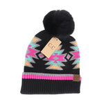 C.C Beanie Southwestern Beanie w/Pom