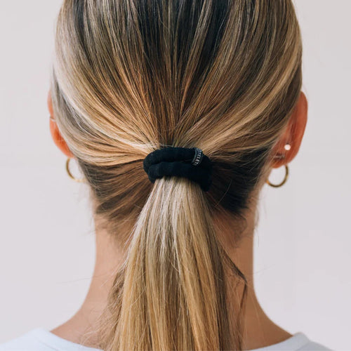 NEW Teleties Jet Black Nylon Hair Ties