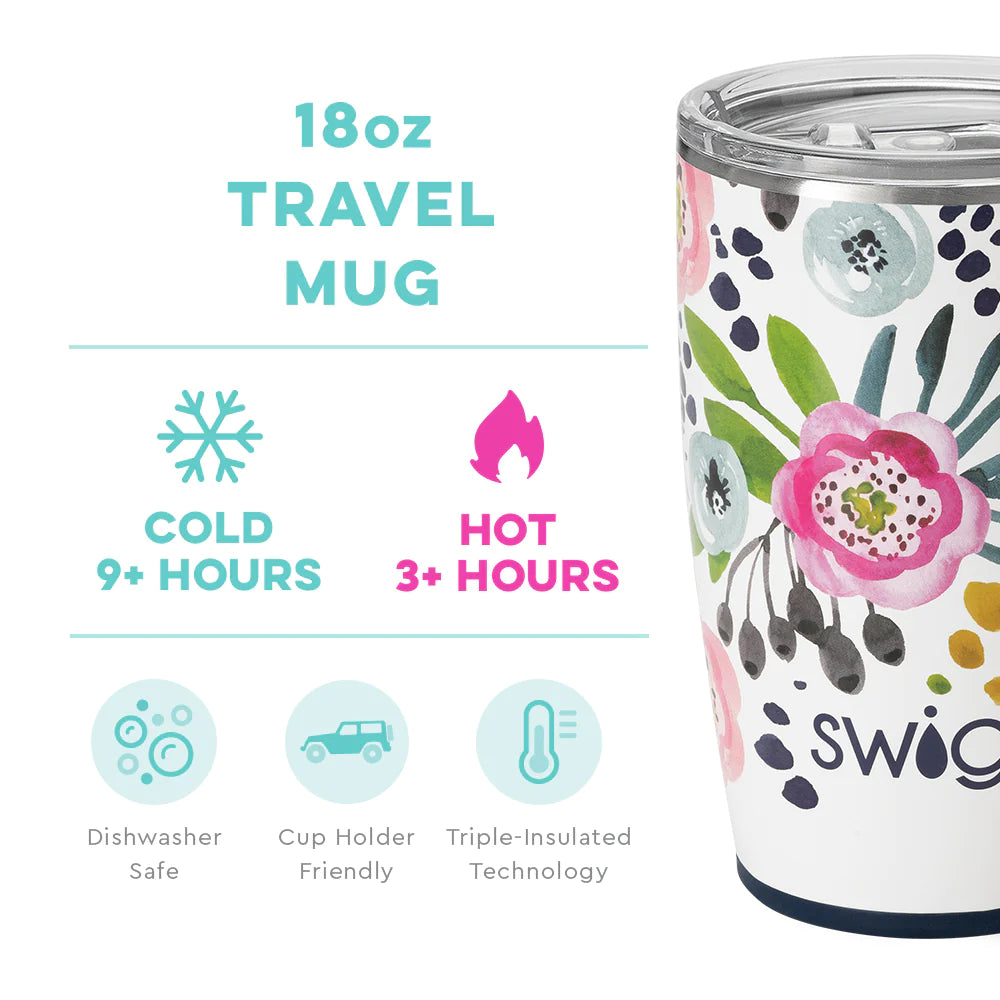 Swig Life Travel Mug with Handle - Hayride Insulated Stainless Steel - 22oz - Dishwasher Safe with A Non-Slip Base