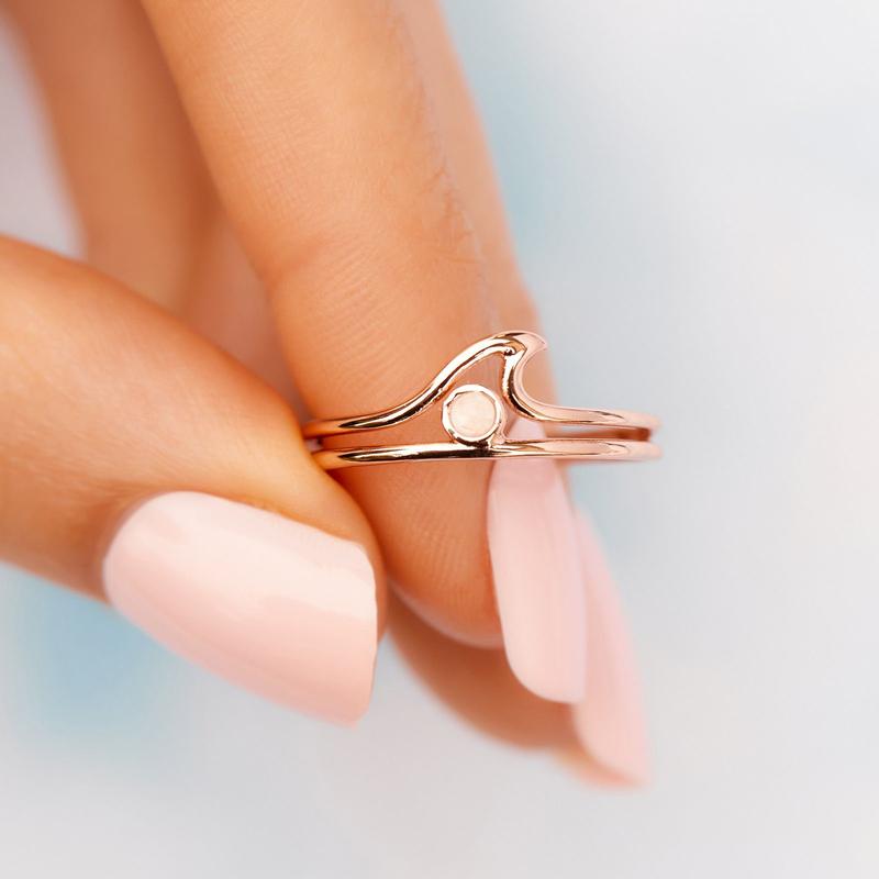 STONE Opal Wave + {Ring} Rose Gold