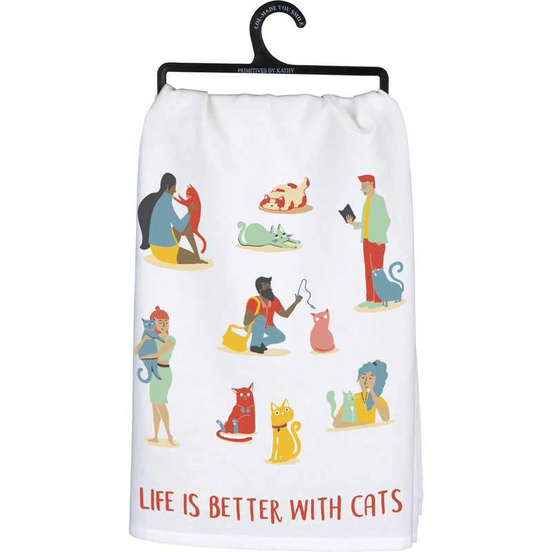 Life is Better : CATS : Dish Towel