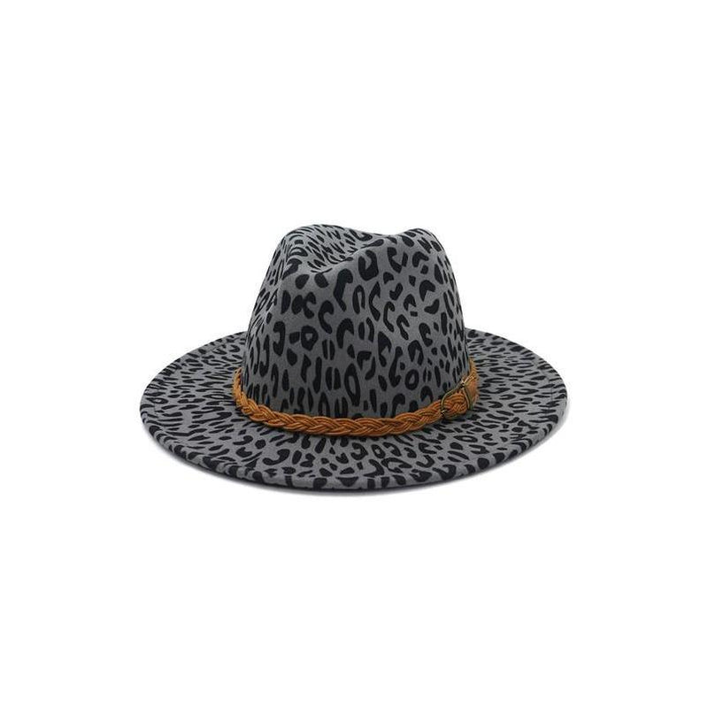 ||Leopard|| Panama Hat + Brown Leather Belt