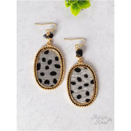 Oval Earring {{Furry + Stone}}