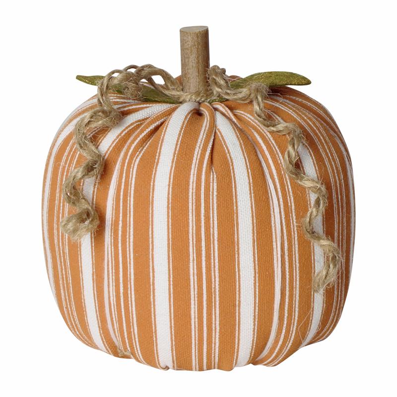 Medium [Orange Striped] Fabric Pumpkin