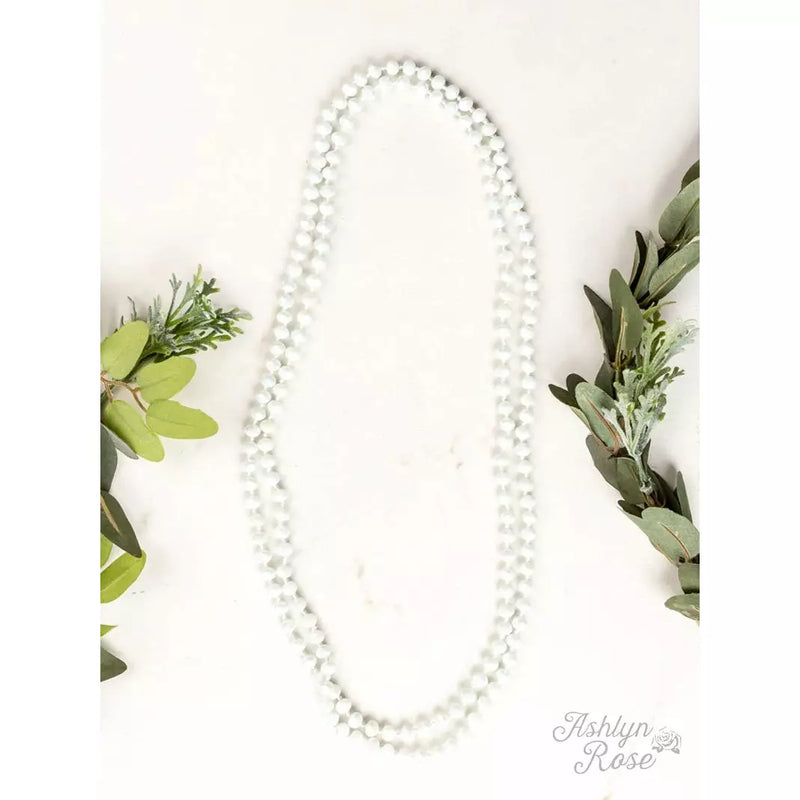 Essential {IRIDESCENT WHITE} Double Wrap Necklace